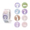 8 Patterns Easter Theme Self Adhesive Paper Sticker Rolls, with Rabbit Pattern, Round Sticker Labels, Gift Tag Stickers, Mixed Color, Rabbit Pattern, 25x0.1mm, 500pcs/roll