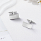1 Pair Brass Cufflinks, Rectangle, Platinum, 28mm