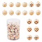 90Pcs 9 Patterns Natural Theaceae Wood Beads, Laser Engraved, Round with Pattern, BurlyWood, 19.5~20mm, Hole: 5mm, 10pcs/pattern