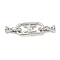 Brass Fold Over Clasps, Oval, Platinum, 44.5mm