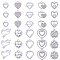40Pcs 10 Style Alloy Crystal Rhinestone Pendants, Heart & Flat Round Charms, Platinum, 13~20.5x11~20.5x1.5~3mm, hole: 1.5~3.5mm, 4Pcs/style