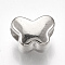 CCB Plastic European Beads, Large Hole Beads, Butterfly, Platinum, 8.5x11x8mm, Hole: 4mm