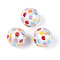 Printed Opaque Acrylic Beads, Round, with Polka Dot AB Color, Colorful, 15.9mm, Hole: 2.8mm