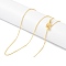 Brass Chain Necklaces, Cable Chains, Real 18K Gold Plated, 17.72 inch(45cm)