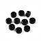 Opaque Solid Color Glass Beads, Flat Round, Black, 6~6.5x3mm, Hole: 1.2~1.6mm, , about 214pcs/50g