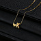 Alloy Letter Heart Pendant Necklaces for Women, Golden, Letter K, 15.75 inch(40cm)