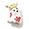 Christmas Theme Alloy Enamel Pendants, Golden, Ghost, 17.5x13.5x8mm, Hole: 1.5mm