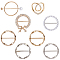 8Pcs 8 Styles Alloy Scarf Ring Buckle for Women Lady Girls, Rings Set, Mixed Color, 41.5~61x42.5~51x3.5mm, 1pc/style