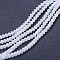 Electroplate Glass Beads Strands, Imitation Jade Beads, AB Color Plated, Faceted, Rondelle, Snow, 4x3mm, Hole: 0.4mm, about 110~115pcs/strand, 39~40cm