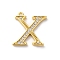 Rack Plating Brass Micro Pave Cubic Zirconia Pendant, Greek Alphabet, Real 18K Gold Plated, Letter C, 14x16.5x1.6~1.7mm, Hole: 1.1mm