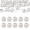 20Pcs 925 Sterling Silver Corrugated Round Spacer Beads, Silver, 4x3.5mm, Hole: 2mm