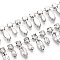 Iron Rhinestone Cup Chains, with Spool, Platinum, Horse Eye, Crystal, 23x7x5.5mm, about 14.99 Feet(4.57m)/Roll