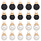 40Pcs 4 Styles Alloy Pendants, with Plastic Imitation Pearl Beads, Light Gold, Round, Mixed Color, 15~17.5x9.5~12mm, Hole: 2.3mm, 10pcs/style