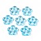 Handmade Lampwork Beads, Large Hole Beads, Flower, Sky Blue, 23~24x24~25x7~7.5mm, Hole: 4.5~6mm