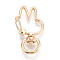 Alloy Swivel Snap Hook Clasps, Rabbit, Light Gold, 35.2x19x5.5~6mm, Hole: 5x8.6~9mm