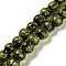 Handmade Dichroic Foil Glass Beads Strands, Round, Olive Drab, 7.5~8mm, Hole: 1.3mm, about 50pcs/strand, 13.58''(34.5cm)