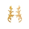 Flower Computerized Embroidery Cloth Iron on/Sew on Patches, Costume Accessories, Appliques, Gold, 130x43x1mm