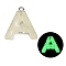 Luminous Resin Pendants, Glow in the Dark, with Platinum Plated Loop, Letter, Letter A, 24x21.5x5.5mm, Hole: 1.8mm