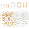 80Pcs 4 Style Brass Bead Frames, Long-Lasting Plated, Hexagon, Mixed Color, 8~11x2mm, Hole: 1mm, Inner Diameter: 6.5~9mm, 20pcs/style