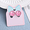 Alloy Plastic Clip-on Earrings for Kid, Platinum, Flat Round, 15x10mm
