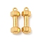 Ion Plating(IP) 304 Stainless Steel Pendants, Dumbbell Charms, Real 18K Gold Plated, 21.5x7.5x5mm, Hole: 1.6mm