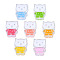 Transparent Acrylic Enamel Beads, Cat, Mixed Color, 27x21x8mm, Hole: 3.5mm