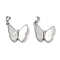 Double Butterfly Brass Micro Pave Clear Cubic Zirconia Pendants, with Shell, Platinum, 15x17.5x3.5mm, Hole: 4.5x2.5mm