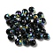 Electroplate Glass Beads, Rondelle, Black, 8x6mm, Hole: 1.6mm, 100pcs/bag
