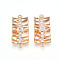 Brass Pave Clear Cubic Zirconia Connector Charms, Rectangle Links, Real 18K Gold Plated, 26x12.5x4mm, Hole: 1.5mm