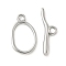 304 Stainless Steel Toggle Clasps, Oval, Stainless Steel Color, Ring: 25x15x2.5mm; Bar: 29x9x3.5mm