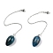 Natural Apatite Dowsing Pendulums, with Rack Plating Brass Findings, Platinum, Egg, 215~222mm, Hole: 1.8mm