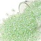TOHO Round Seed Beads, Japanese Seed Beads, (172) Pale Green Transparent Rainbow, 8/0, 3mm, Hole: 1mm, about 1110pcs/50g
