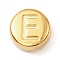 304 Stainless Steel Beads, Flat Round with Letter, Golden, Letter E, 7x3.5mm, Hole: 1.7mm