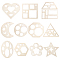 12Pcs MDF Geometric Shape Template, Antique White, 87~200x120~200x2mm