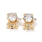 Brass Micro Pave Clear Cubic Zirconia Beads, Doll Shape, Real 18K Gold Plated, 14x12x7.5mm, Hole: 1.5mm