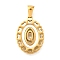 Golden 304 Stainless Steel Pendants, with Shell, Hollow Oval with Heart, Letter Q, 23x16.5x2mm, Hole: 5.5x3mm