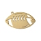 304 Stainless Steel Pendants,  Rugby Charms, Real 18K Gold Plated, 20.5x33x1mm, Hole: 1.5mm