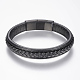 Bracelets en cuir tressé BJEW-H561-04C-1