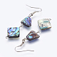 Abalone Shell/Paua Shell Dangle Earrings EJEW-P148-14-2