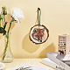 Creatcabin 1 ensemble plat rond et 3d décorations pendentif en bois motif renard HJEW-CN0001-19-5