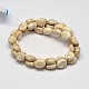 Flat Oval Natural Magnesite Beads Strands G-M138-33-2