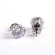 Flat Round 304 Stainless Steel Cubic Zirconia Stud Earrings EJEW-H306-38-5mm-1
