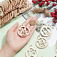 Number 1~ 24 Unfinished Wood Lantern Pendant Decorations HJEW-WH0042-92-3