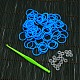 Fluorescent Neon Color Rubber Loom Bands Refills with Accessories X-DIY-R006-05-1
