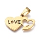Valentine's Day 304 Stainless Steel Jewelry Sets SJEW-K154-29G-4