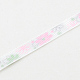 Single Face Flowers Printed Polyester Grosgrain Ribbon OCOR-S032-9mm-01-2