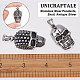 UNICRAFTALE 3Pcs 3 Style Halloween Theme Pendant Skull Charms 304 Stainless Steel Pendants Hole 6mm Antique Silver Skull Charms Metal Big Hole Pendant 35.5~40.5mm for DIY Necklace Jewelry Making STAS-UN0037-56-3