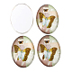 Cabochons ovales en verre imprimé de papillon X-GGLA-N003-13x18-C03-2