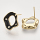 Accessoires de clous d'oreilles en laiton avec micro pavé zircone cubique KK-T054-35G-01-NF-2
