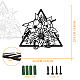 Nbeads マットブラックアイアンウォールアートデコレーション  三角形の中空ハンドブーケデザインフロントポーチ用金属装飾  リビングルームまたはアウトドア  22.6x24.2cm（8.90x9.53) HJEW-WH0067-105-2